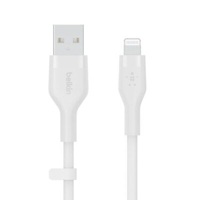 Cable USB-A  Belkin BoostCharge Flex , USB-A to Lightning , 2m , White , CAA008BT2MWH - Albagame