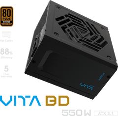 PSU 550W FSP VITA 550BD , ATX 3.1 , 80+ Bronze , Black , PPA5506103 - Albagame
