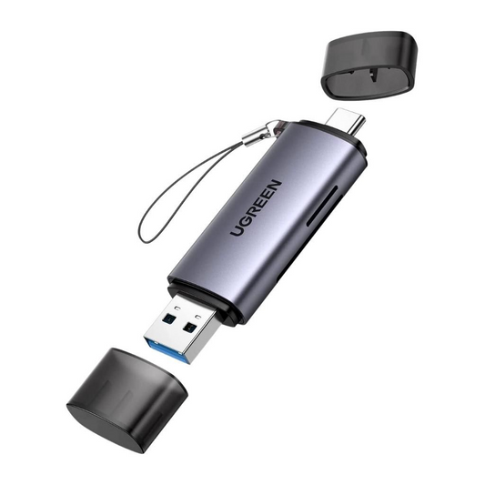 Adapter Ugreen Card Reader 2in1 with USB-A & USB-C  , with lanyard , OTG , 4cm - Albagame