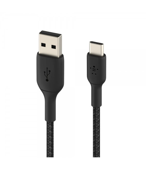 Cable USB-A  Belkin BoostCharge , USB-A to USB-C , 1m , Braided Black , CAB002BT1MBK