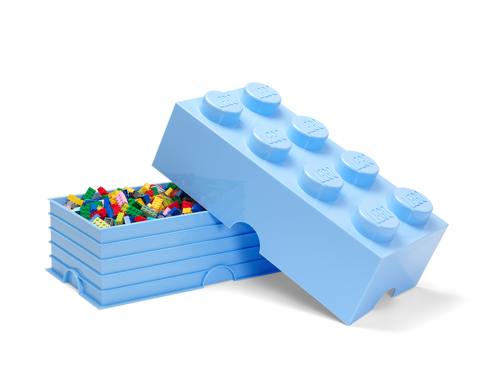 Lego Brick Aqua Light Blue Big 8 Units - Albagame