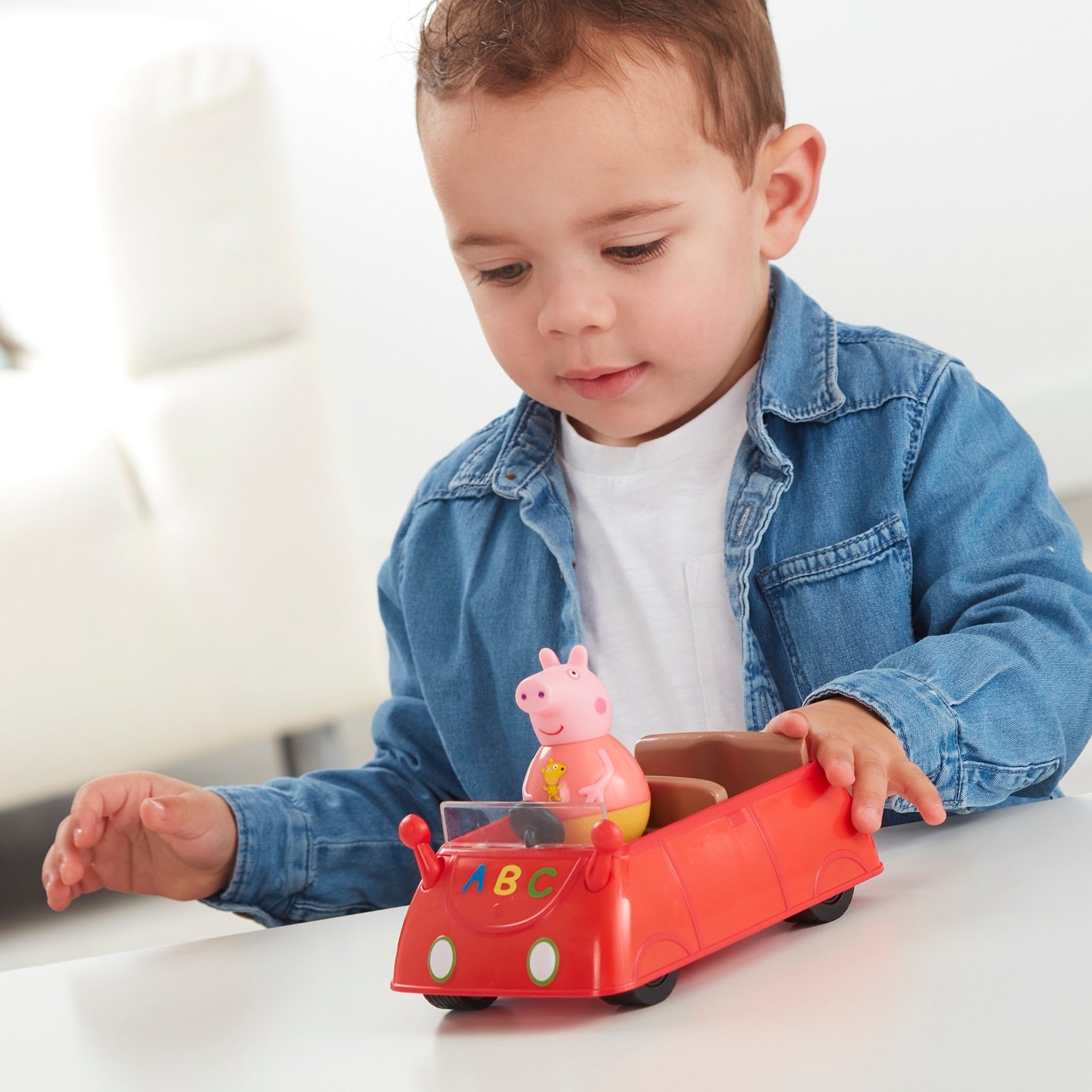 Figure Peppa Pig Weebles Push Along Wobbly Car - Albagame