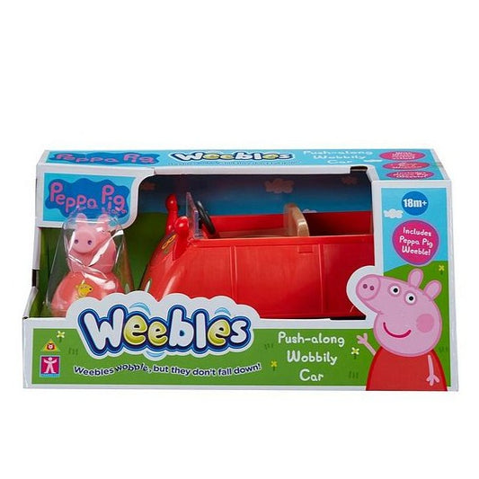 Figure Peppa Pig Weebles Push Along Wobbly Car - Albagame