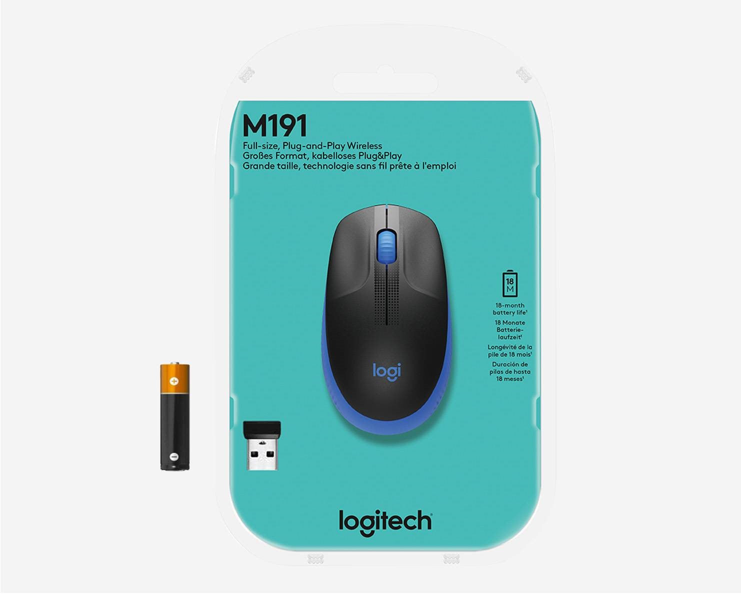 Mouse Logitech M190 Wireless Blue 910-005907 - Albagame