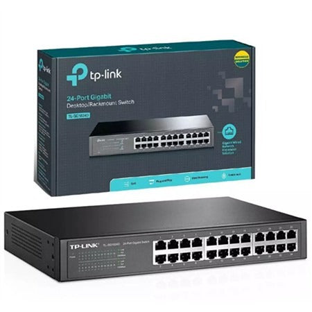 Switch TP-Link 24 Porta TL-SG1024DE  Gigabit 10/100/1000  Smart Switch , Metallic , Rack mountable - Albagame