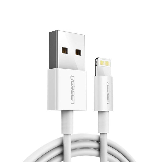 Cable Ugreen USB-A to Lightning Charging & Data Sync 2.4A 1m White 20728 - Albagame