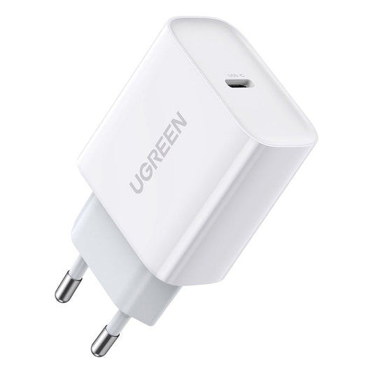 Socket Charger Ugreen 1x USB-C Power Delivery 3.0 Quick Charge 4.0 20Watt 3A , White , 60450 - Albagame