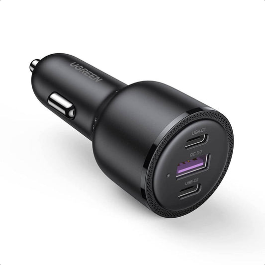 Charger CAR Ugreen 1x USB-A , 2x USB-C , Quick Charge 3.0 and Power Delivery 69Watt Black 20467 - Albagame
