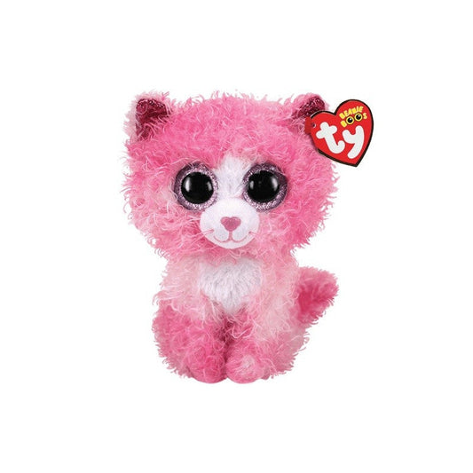Plush Ty Beanie Boos Reagen Pink Cat With Curley Hair 24cm - Albagame