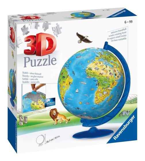 Puzzle Ravensburger 3D Children's World Globe 180Pcs - Albagame