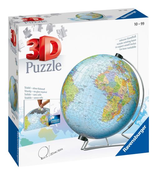 Puzzle Ravensburger 3D The World On V-Stand Globe 540Pcs - Albagame