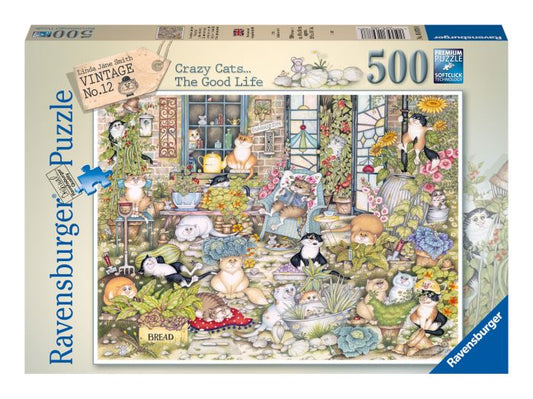 Puzzle Ravensburger Crazy Cats The Good Life 500Pcs - Albagame