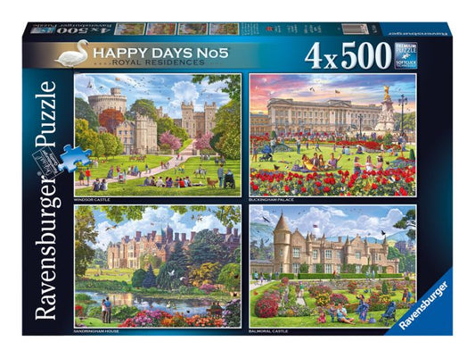 Puzzle Ravensburger Happy Days Collection No.4 Royal Residences 4x 500Pcs - Albagame