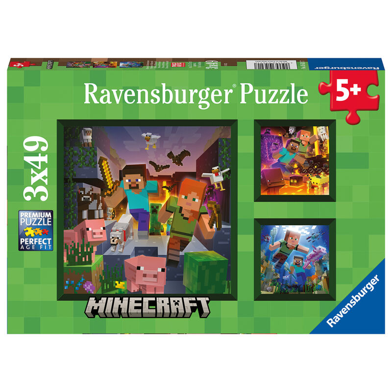 Puzzle Ravensburger Minecraft Biomes 3x 49Pcs - Albagame