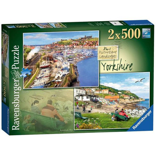 Puzzle Ravensburger Picturesque Landscapes No.1 Yorkshire Whitby & Runswick Bay 2x 500Pcs - Albagame