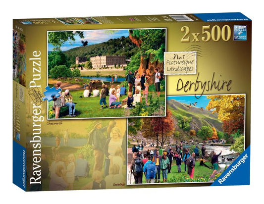 Puzzle Ravensburger Picturesque Landscapes No.7 Derbyshire Chatsworth & Dovedale 2x 500Pcs - Albagame