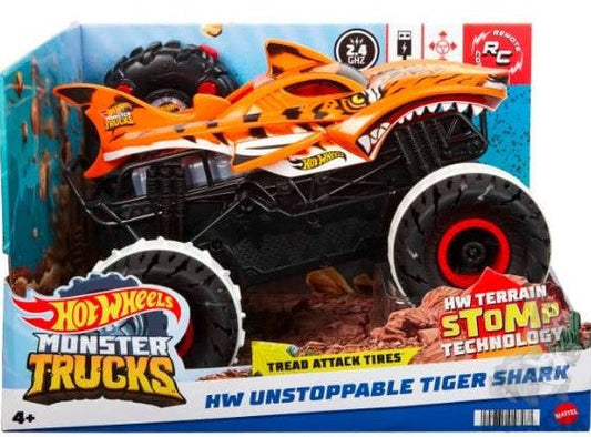 Vehicle Hot Wheels Monster Trucks Unstoppable Tiger Shark Remote Control - Albagame