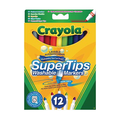 Washable Markers Crayola 12 Bright Supertips - Albagame