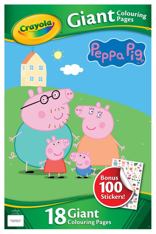 Colouring Book Crayola Peppa Pig Giant Colouring Pages With Stickers - Albagame