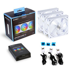 Fan LianLi UNI FAN AL120 3x 120mm ARGB PWM up to 1900RPM , with controller , White , UF-AL120-3W - Albagame