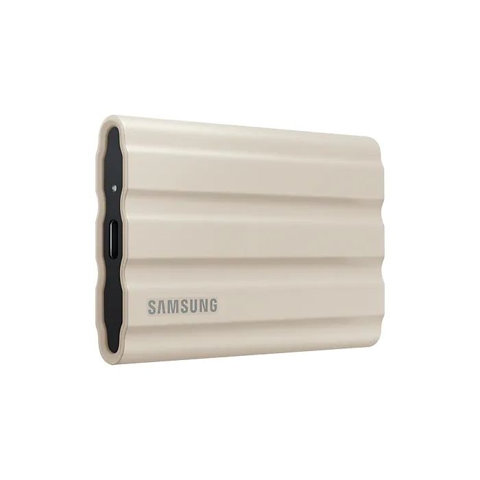 SSD External 1TB Samsung T7 Shield USB 3.2 Gen2 Up to 1050 MB/sec , USB-A and USB-C Cable included , Beige , MU-PE1T0K/EU - Albagame
