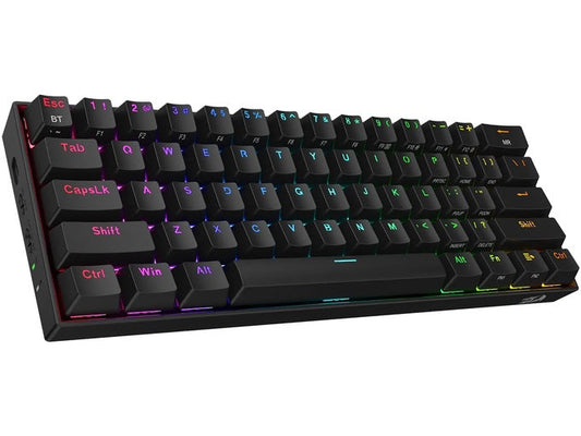 Keyboard Redragon Draconic K530 PRO RGB , Mechanical with OUTEMU Brown Switches , 60% formfactor , Wireless with USB-A dongle , Bluetooth , Cable , Black , K530-PRO - Albagame