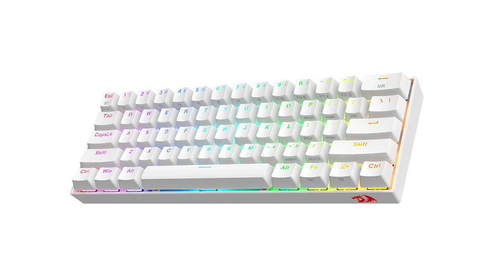 Keyboard Redragon Draconic K530 PRO RGB , Mechanical with OUTEMU Brown Switches , 60% formfactor , Wireless with USB-A dongle , Bluetooth , Cable , White , K530W-PRO - Albagame