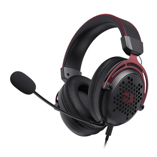 Headset Redragon H386 Diomedes , Detachable Microphone , USB-C to USB-A/AUX cable , Black/Red  , H386 - Albagame