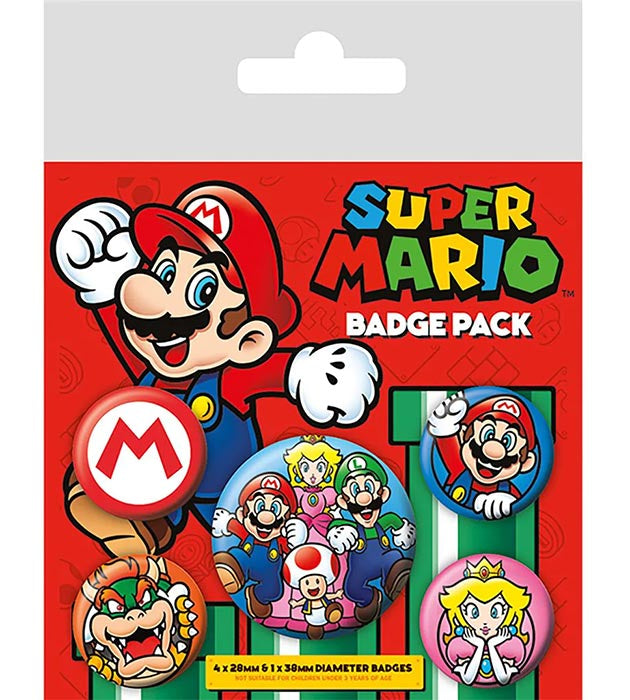 Pin Badges Super Mario 5 Pack - Albagame
