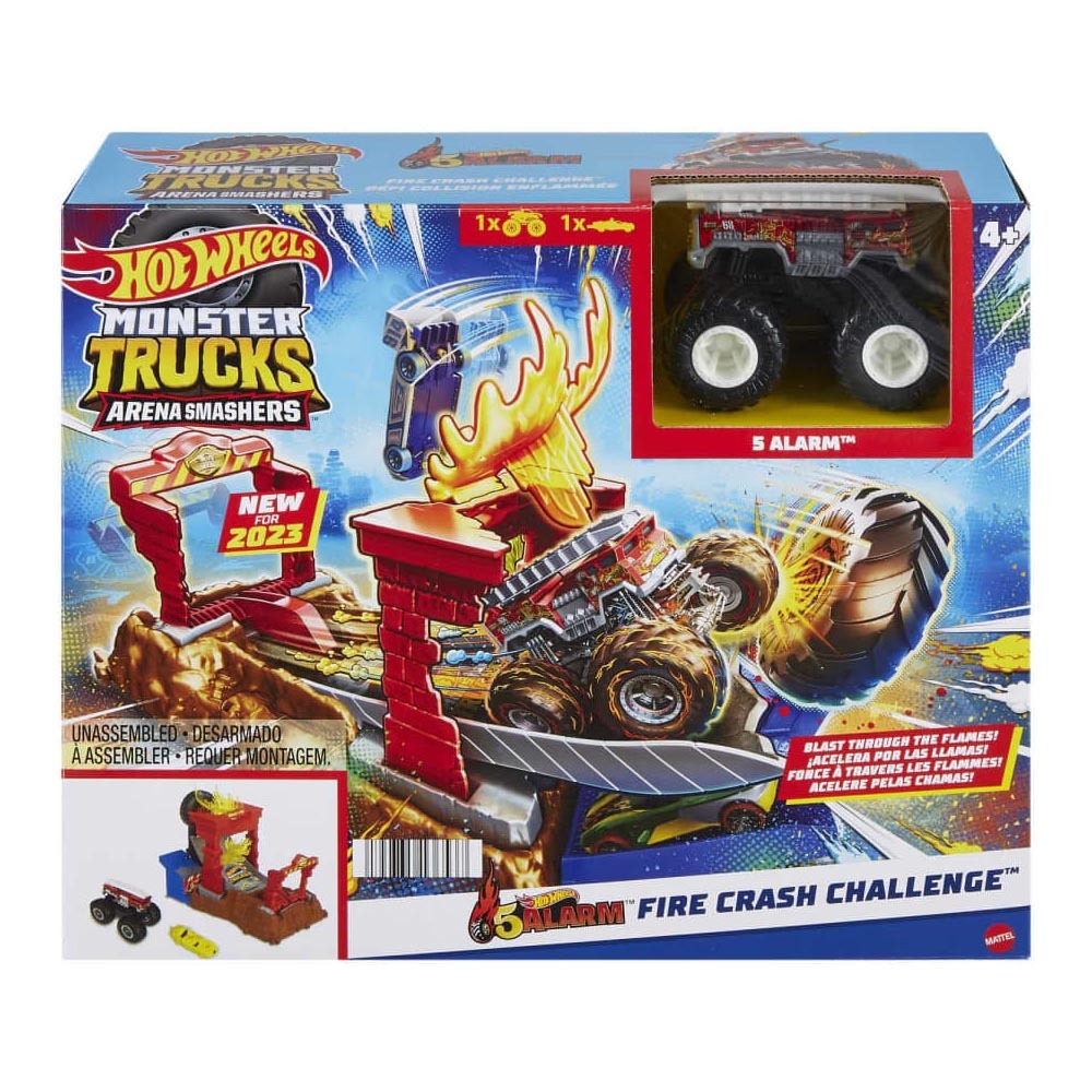 Set Hot Wheels Monster Trucks Arena Smash 5 Alarm Fire - Albagame