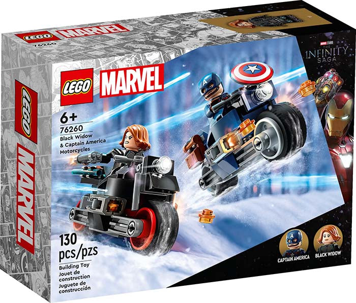 Lego Marvel Black Widow & Captain America Motorcycles 76260 - Albagame