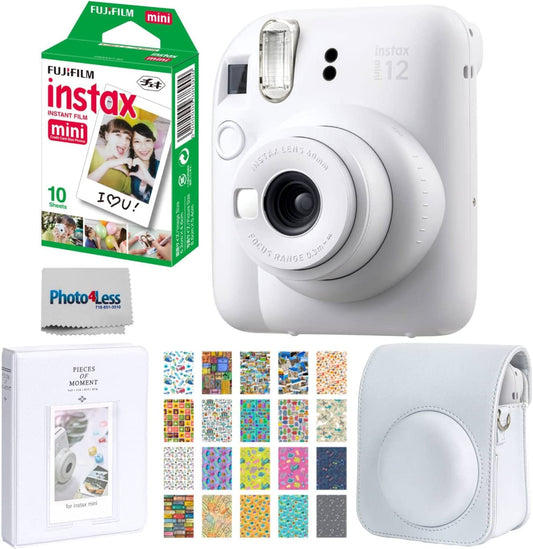 Bundle Camera Instax Mini 12 Clay White - Albagame