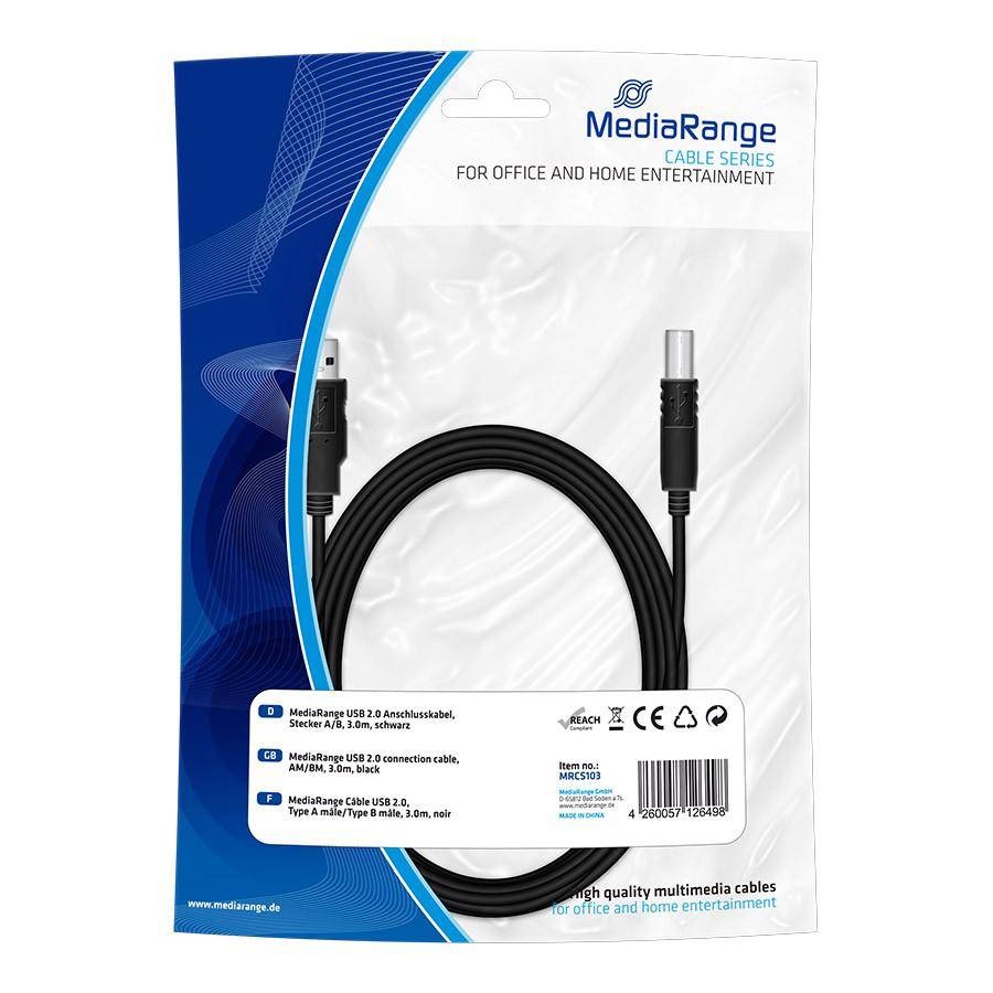 Cable MediaRange Printer usb 2.0 2m - Albagame