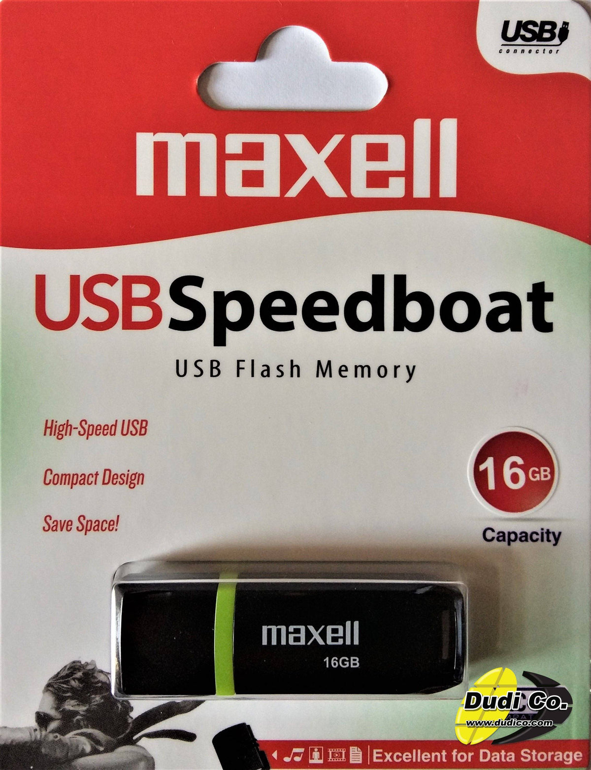 Usb 16GB Maxell 2.0 Speedboat Black [77575] - Albagame