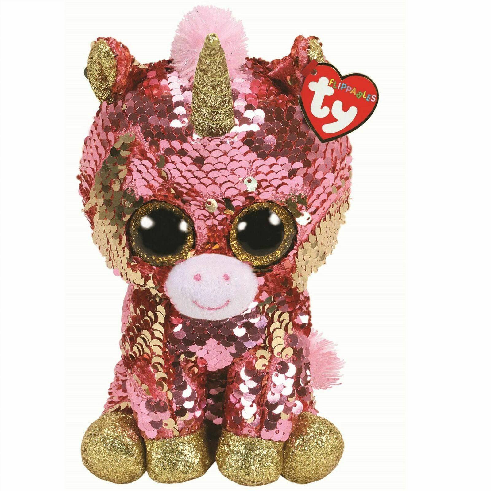 Plush Ty Beanie Boos Flippables Sunset Coral Unicorn 23cm - Albagame