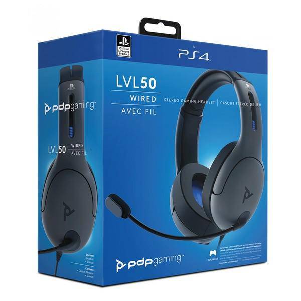Headset PS4 PDP LVL 50 Stereo Wired Grey - Albagame