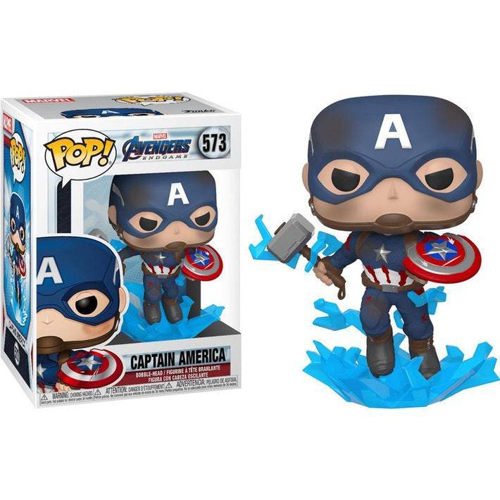 Figure Funko Pop! Bobble Marvel 573: Avengers Endgame - Captain America With Broken Shield & Mjolnir - Albagame