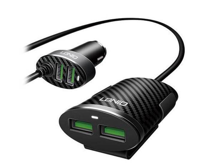 Usb Car Charger Ldnio 4xUSB Ports 5V/5.1A 25.5W Black - Albagame