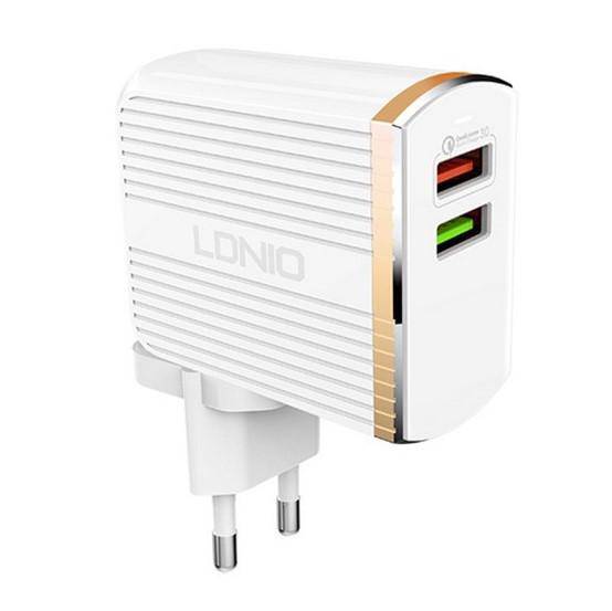 Quick Charger Ldnio EU Plug 2.4A 2xUSB Micro cable - Albagame