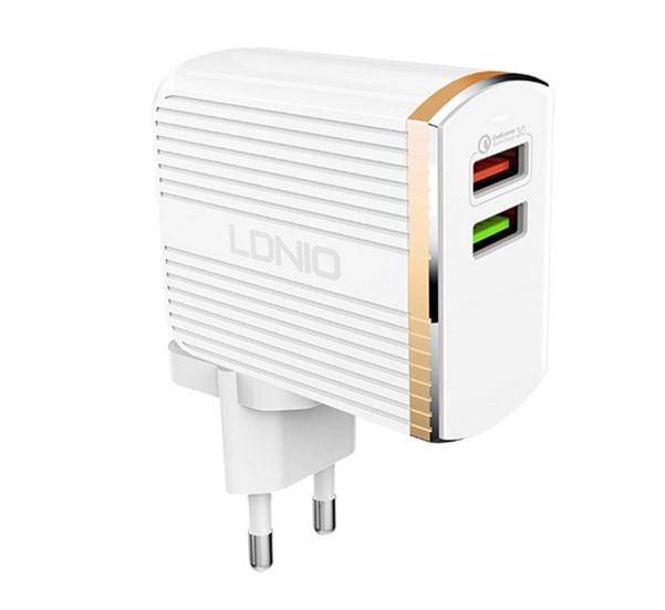 Quick Charger Ldnio EU Plug 2.4A 2xUSB Type-C cable - Albagame