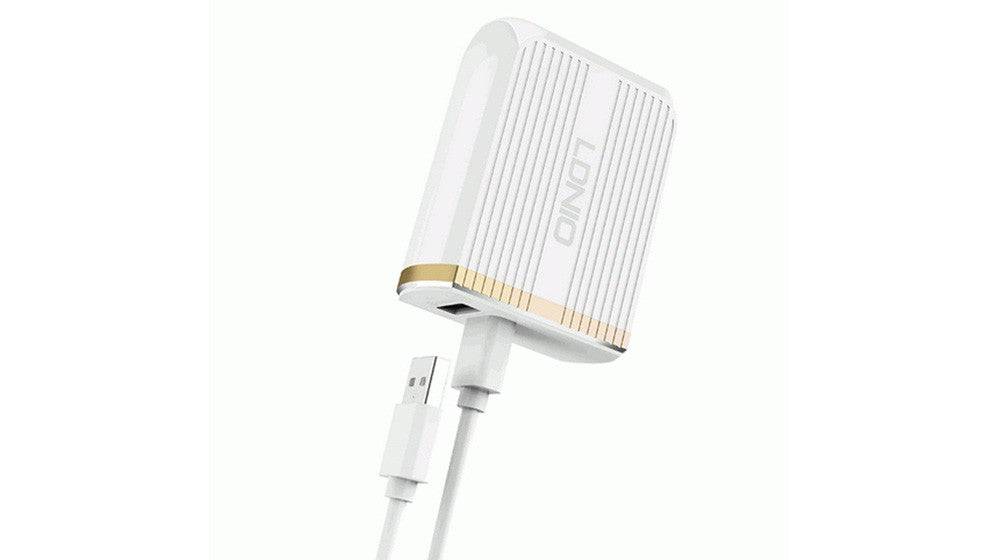 Quick Charger Ldnio EU Plug 2.4A 2xUSB Type-C cable - Albagame