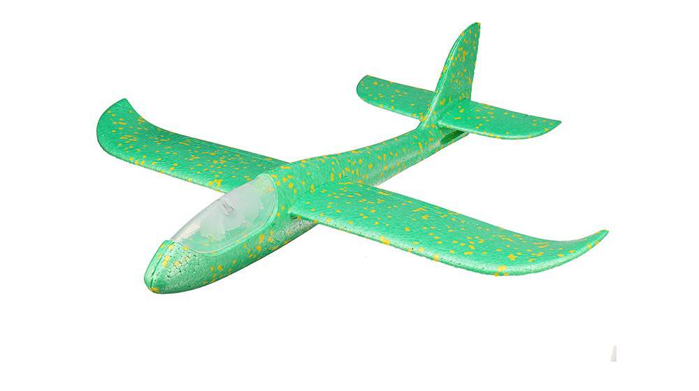 Hand Throwing Airplane Toy Green With Light 48cm - Albagame