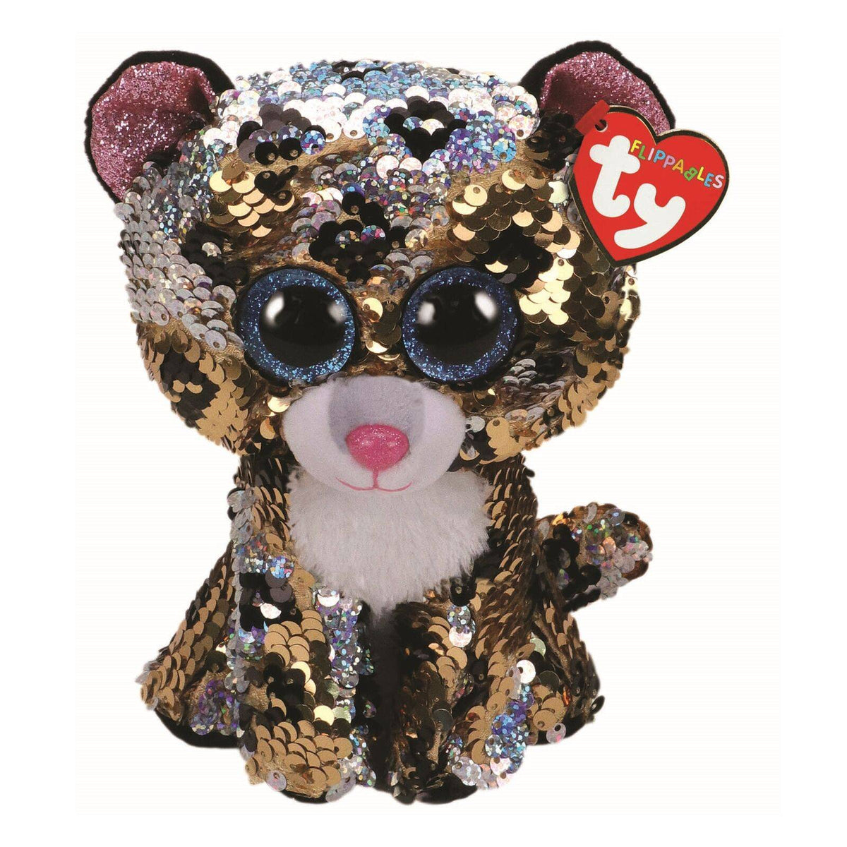 Plush Ty Beanie Boos Flippables Sterling Sequin Leopard 15cm - Albagame