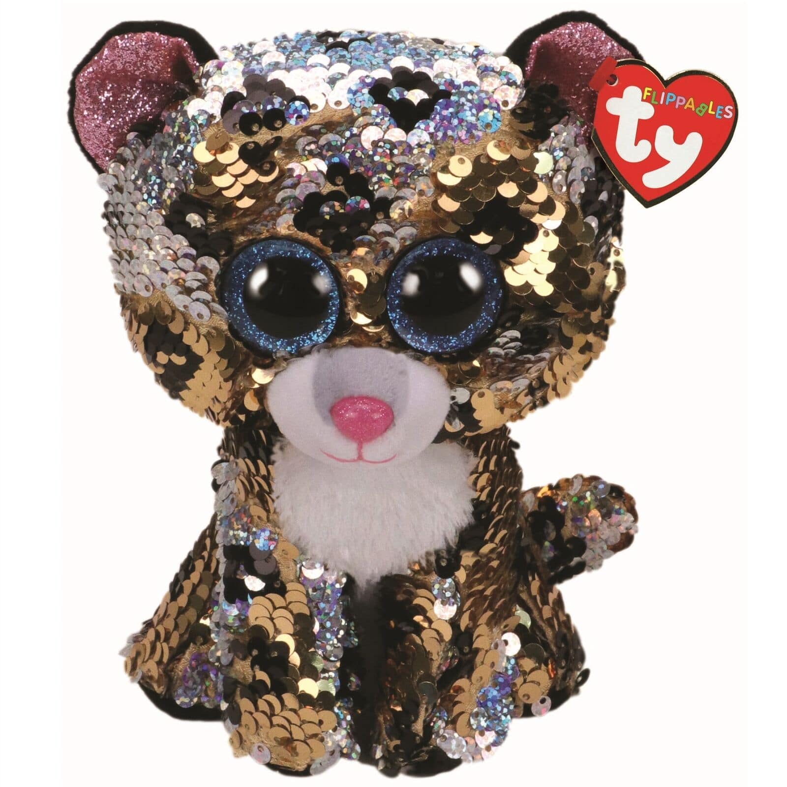 Plush Ty Beanie Boos Flippables Sterling Sequin Leopard 24cm - Albagame