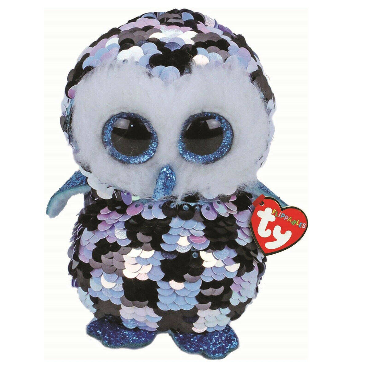 Plush Ty Beanie Boos Flippables Topper Sequin Blue-Black Owl 24cm - Albagame