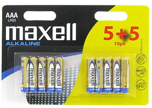 Batterie Maxell LR03 Aaa 1.5V Alkaline Blister Pack (10Pcs) (5+5) - Albagame