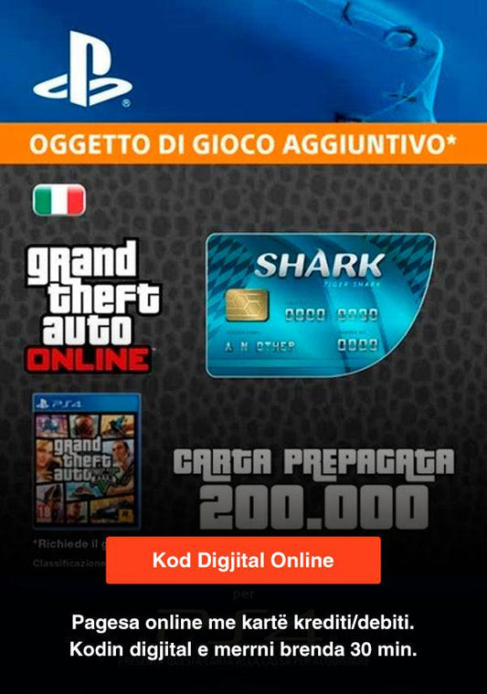 DG PS4 GTA Online-Shark 200.000$ DLC Account IT - Albagame
