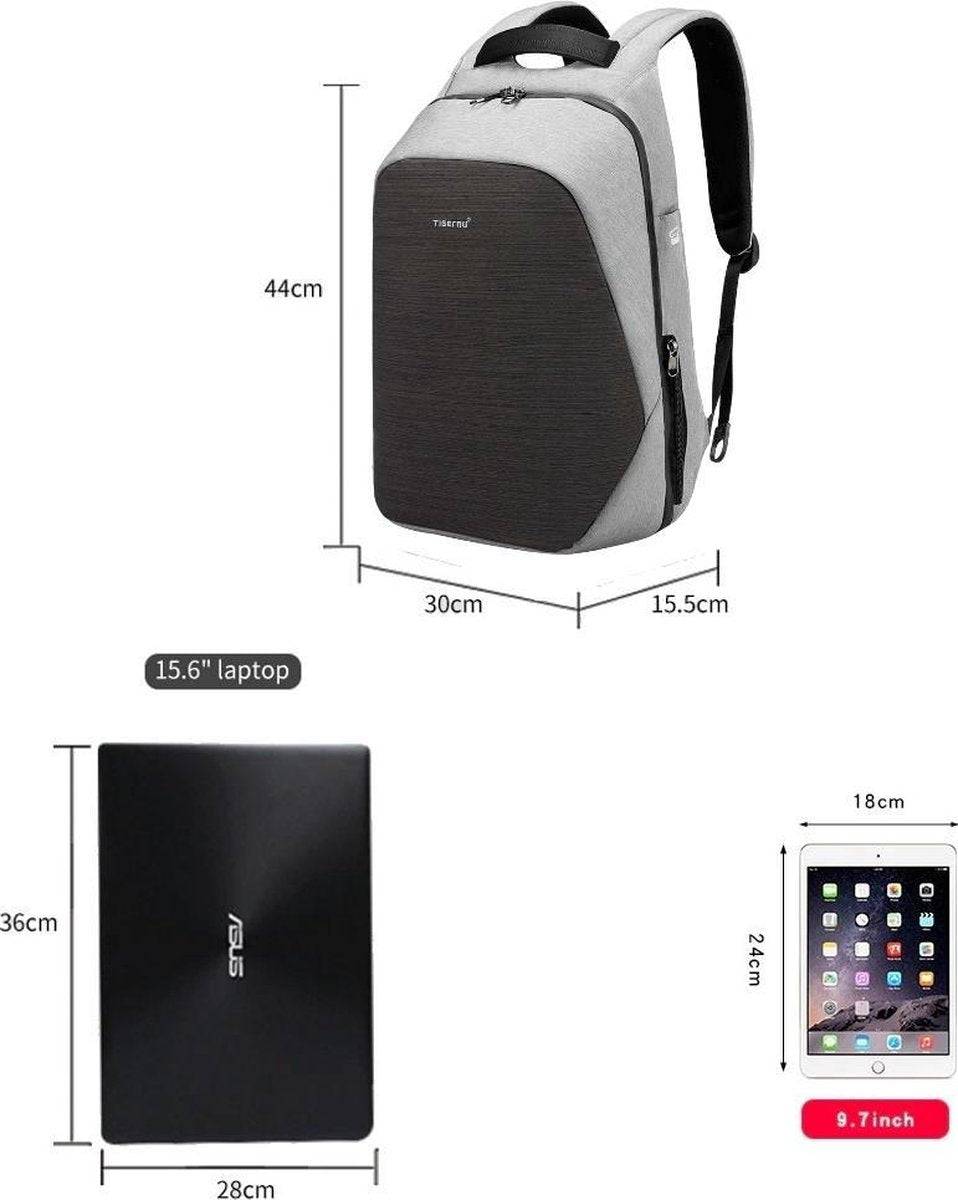 Backpack Laptop Tigernu T-B3351 15.6" Grey USB - Albagame