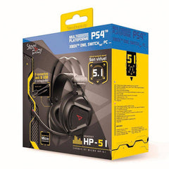 Headset Gaming Steelplay Wired HP51 5.1 Virtual Sound Multiplatform Black - Albagame