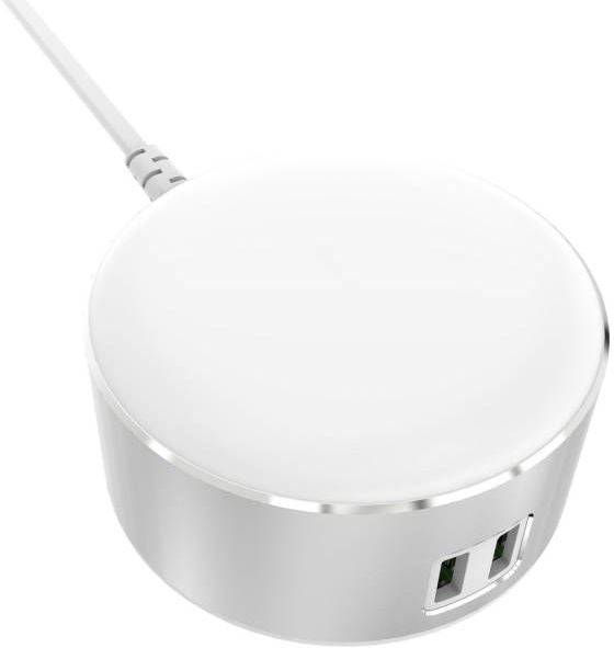 Usb Charger Ldnio 2 Ports 5V/2.4A 12W with LED Lamp Silver - Albagame